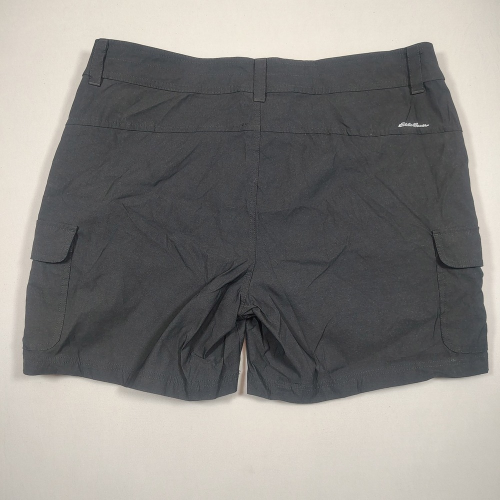 Eddie Bauer Summer Trail Shorts Womens 16 Black Cargo Hiking Stretch Nylon Blend - Picture 2 of 10